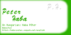 peter haba business card