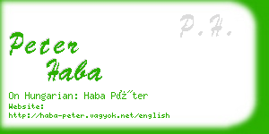 peter haba business card